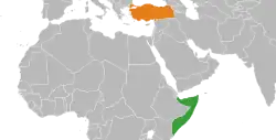 Lage von Somalia und Türkei