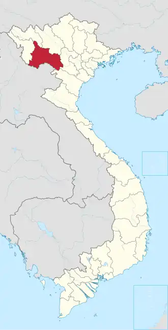 Karte von Vietnam mit der Provinz Sơn La hervorgehoben