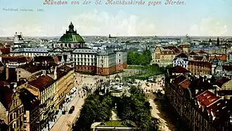 Sonnenstraße auf einer Postkarte (1907, Ansicht nach Norden)
