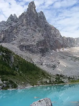 Dito di Dio über dem Lago di Sorapiss