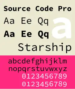 Schriftbeispiel für Source Code Pro