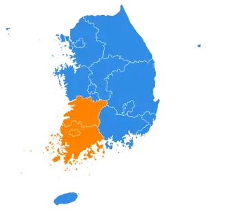 Karte der Wahlergebnisse