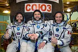 Anne McClain, Oleg Kononenko und David Saint-Jacques