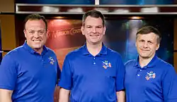 v.&nbsp;l.&nbsp;n.&nbsp;r.: Ronald Garan, Alexander Samokutajew und Andrei Borissenko