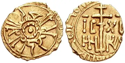 Tarì Wilhelms I. aus der Münzstätte Messina mit kufischer und griechischer Aufschrift