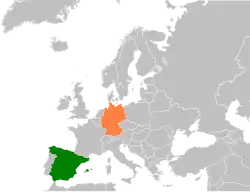 Lage von Deutschland und Spanien