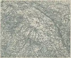 Neu und Alt Kolin an der Elbe (links oben) um 1900, 3.&nbsp;Landesaufnahme