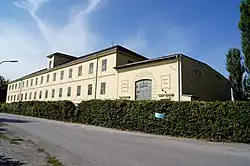 Die 1869 erworbene Spinnerei, später als Kantine und Druckerei in Verwendung