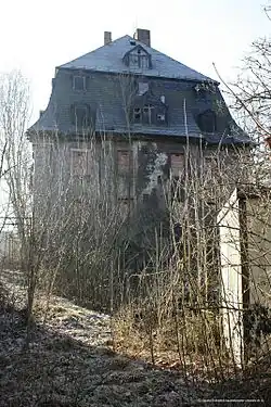 Meinert’sche Spinnmühle in Lugau mit einem für Lohse typischen hohen Mansarddach (1812; abgerissen 2016)