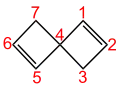 Spiro[3.3]hepta-1,5-dien mit Positionsangaben