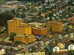 Luftbild der Überbauung (1977)