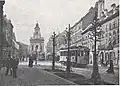 Zwei Triebwagen noch mit Lyra-Bügel auf der Wiedner Hauptstraße (1913)