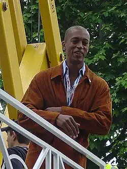 Stéphane Diagana (Foto: 2005) – 1994 war er EM-Dritter, 1995 WM-Dritter, nun wurde er Weltmeister
