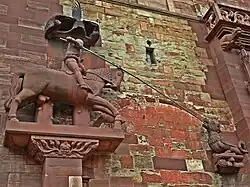 Skulptur. St. Georg, Drachentöter und Märtyrer am Basler Münster. Eine Kopie in Originalgrösse ist im Museum kleines Klingental (Basel) zu sehen.