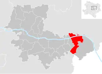 Lage der Gemeinde St. Andrä-Wördern im Bezirk Tulln (anklickbare Karte)