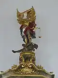 Erzengel Michael auf dem Schalldeckel der Kanzel, 18.&nbsp;Jahrhundert