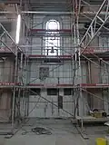 St. Venantiuskirche während der Restaurierung ab 2014, Innenwand
