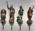 Skulpturen der vier Nothelfer St. Dionysius, St. Erasmus, St. Eustachius und St. Achatius