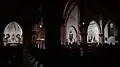Querschiff der Kirche bei Nacht