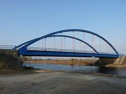 Die neue Stabbogenbrücke über den Havelkanal bei Falkenrehde-Paaren