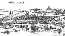 Stadtansicht von Süden 1628