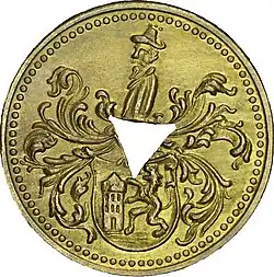 Stadtgasmarke von Meißen, Rückseite, um&nbsp;1920