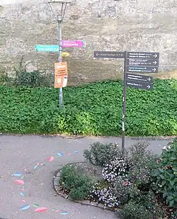 Beschriftung für Besucher auf dem Rundweg