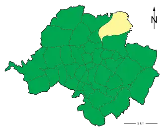 Lage des Stadtteils Chemnitz-Ebersdorf in Chemnitz (anklickbare Karte)