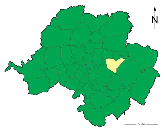Lage des Stadtteils Chemnitz-Gablenz in Chemnitz (anklickbare Karte)