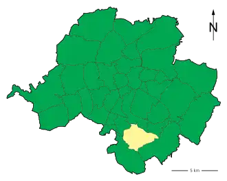 Lage des Stadtteils Chemnitz-Harthau in Chemnitz (anklickbare Karte)