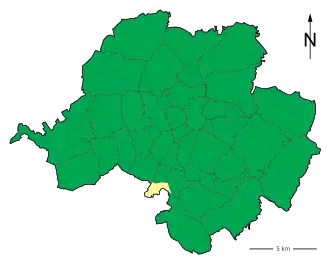 Lage des Stadtteils Chemnitz-Hutholz in Chemnitz (anklickbare Karte)