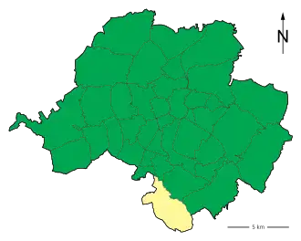 Lage des Stadtteils Chemnitz-Klaffenbach in Chemnitz (anklickbare Karte)