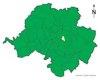 Lage des Stadtteils Chemnitz-Lutherviertel in Chemnitz (anklickbare Karte)