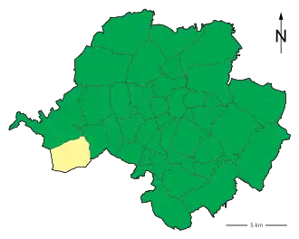 Lage des Stadtteils Chemnitz-Mittelbach in Chemnitz (anklickbare Karte)
