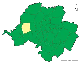 Lage des Stadtteils Chemnitz-Rabenstein in Chemnitz (anklickbare Karte)