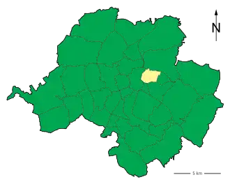Lage des Stadtteils Chemnitz-Sonnenberg in Chemnitz (anklickbare Karte)