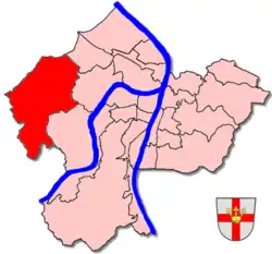 Lage des Stadtteils Koblenz-Rübenach