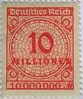 10 Millionen Mark Inlandsbriefporto 20. bis 31. Oktober 1923