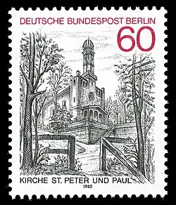 St. Peter und Paul auf einer Briefmarke der Deutschen Bundespost Berlin von 1982