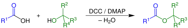 Übersichtsreaktion der Steglich-Veresterung