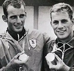 Jan Johansen (rechts) mit Steinar Amundsen (links), 1968
