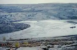 Foto des ehemaligen Tagebaus der BBI, der zur Bildung des Steinberger Sees führte