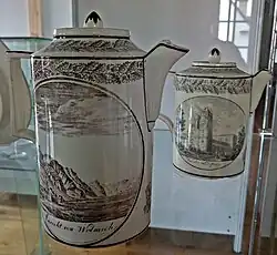 Kaffeekannen, Kupferumdruckverfahren um 1840, Museum Grünstadt