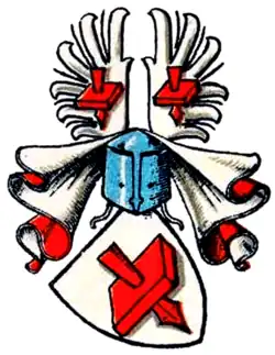 Wappen aus einer Wappensammlung auf Marken von Adolf Matthias Hildebrandt, 1900–1910