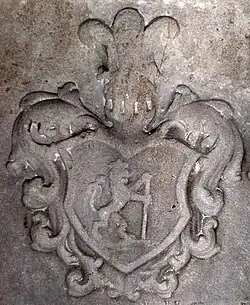 Stammwappen der untitulierten Linie; Detail vom Stengel-Epitaph, Stiftskirche (Neustadt an der Weinstraße)
