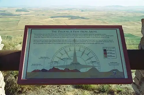 Abschauungstafel auf dem Hochplateau des Steptoe Butte