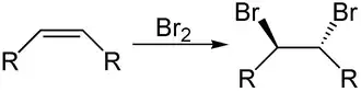 Bildung des anti-Dibromids durch Addition von Brom an ein Alken