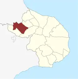 Lage des Endeslev Sogn in der Stevns Kommune