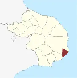 Lage des Højerup Sogn in der Stevns Kommune