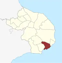 Lage des Lille Heddinge Sogn in der Stevns Kommune